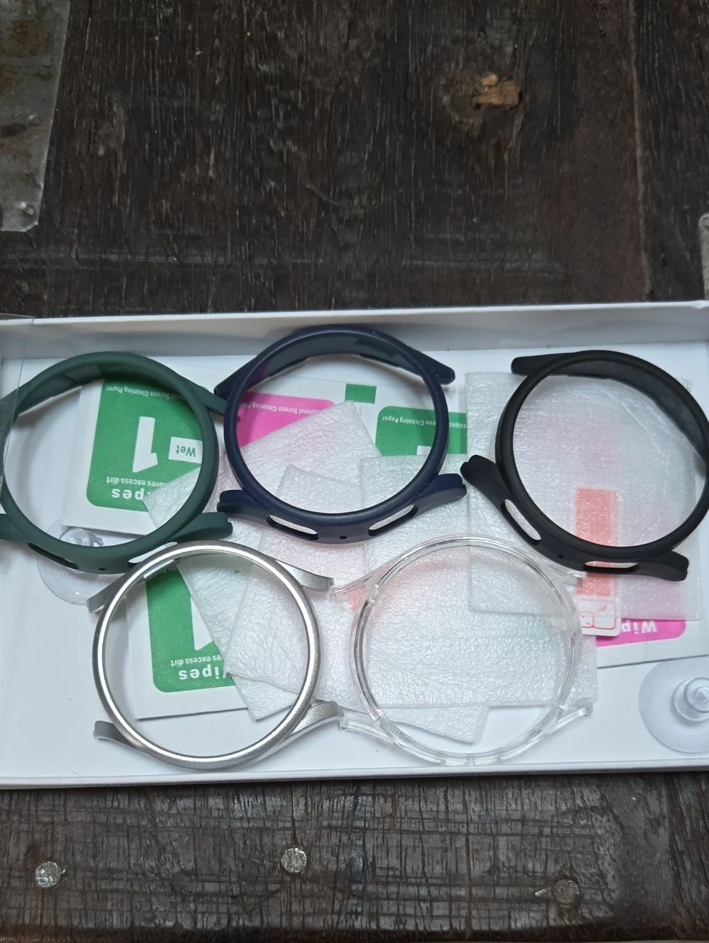 Interchangeable Smartwatch Bezels - Green, Navy, Black, Silver, Clear